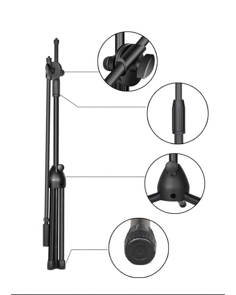 Phone Photography 1.3M Bracket Stand holder Boom Arm Super Bright 35W LED Ring Light Photo Studio Kit