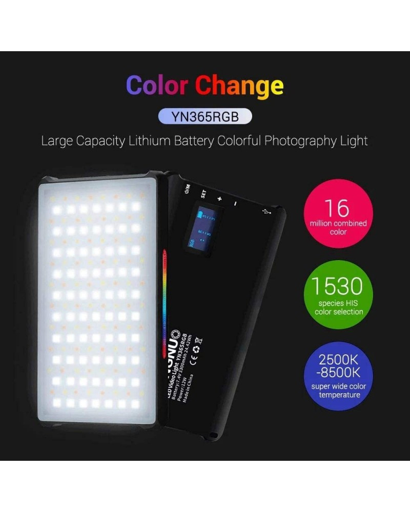 YONGNUO YN365 RGB LED Light On Camera Light Pocket