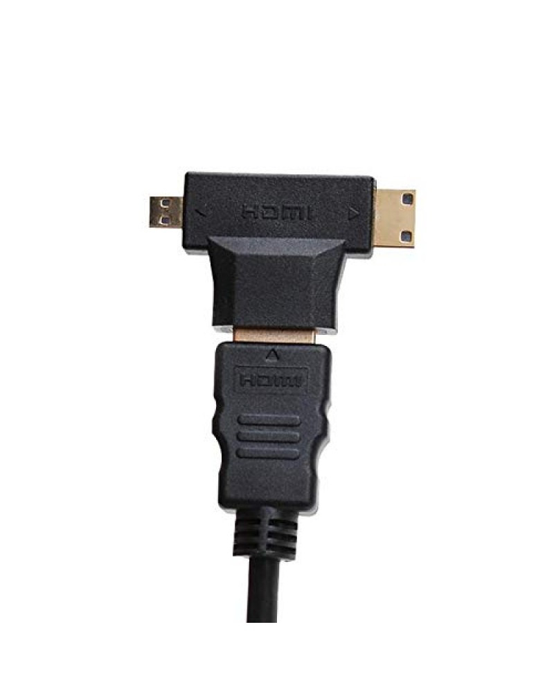 3 in 1 HDMI Female to Mini HDMI Male + Micro HDMI Male Adapter Connector