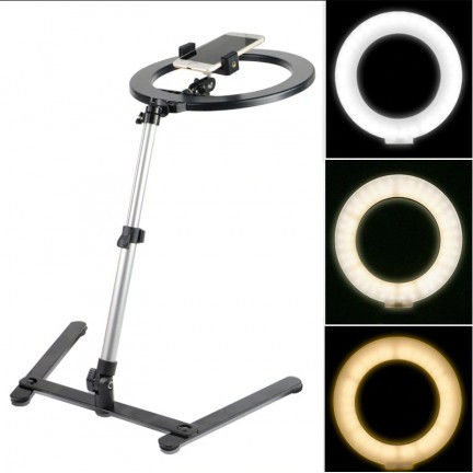 Cell Phone Stand with LED Ring Light
