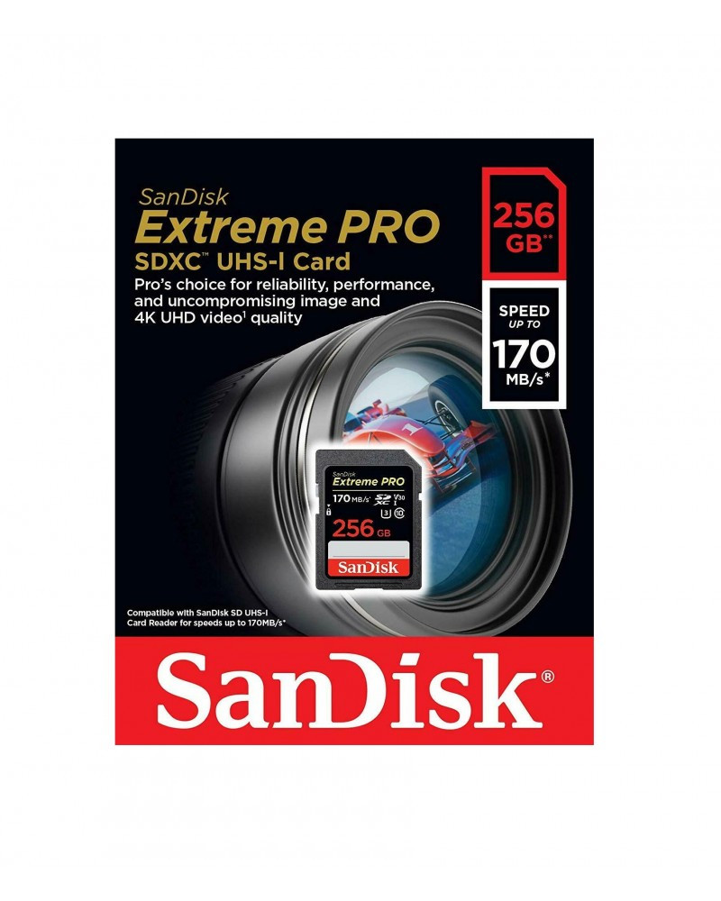 Sandisk Extreme Pro 256GB SD SDXC Memory Card 170MB/s UHS-I Class10 V30 U3 4K