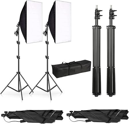 Photo Studio Continuous Lighting Softboxes Stands Kit