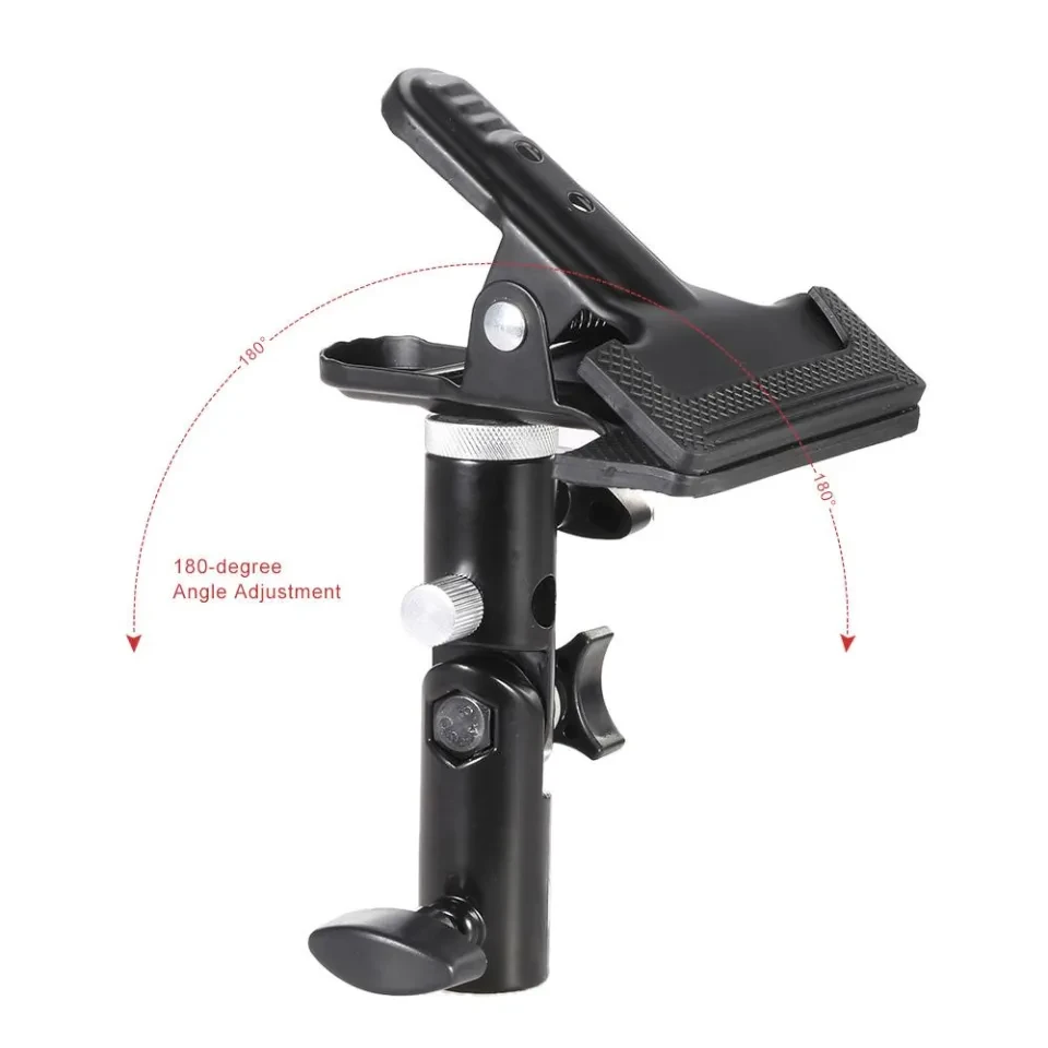 Metal Clamp 3/8'' & 1/4'' Screw Mount Rotatable Clip Holder