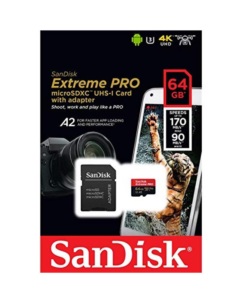 Sandisk Extreme Pro 64GB MicroSDXC Class 10 Memory Card