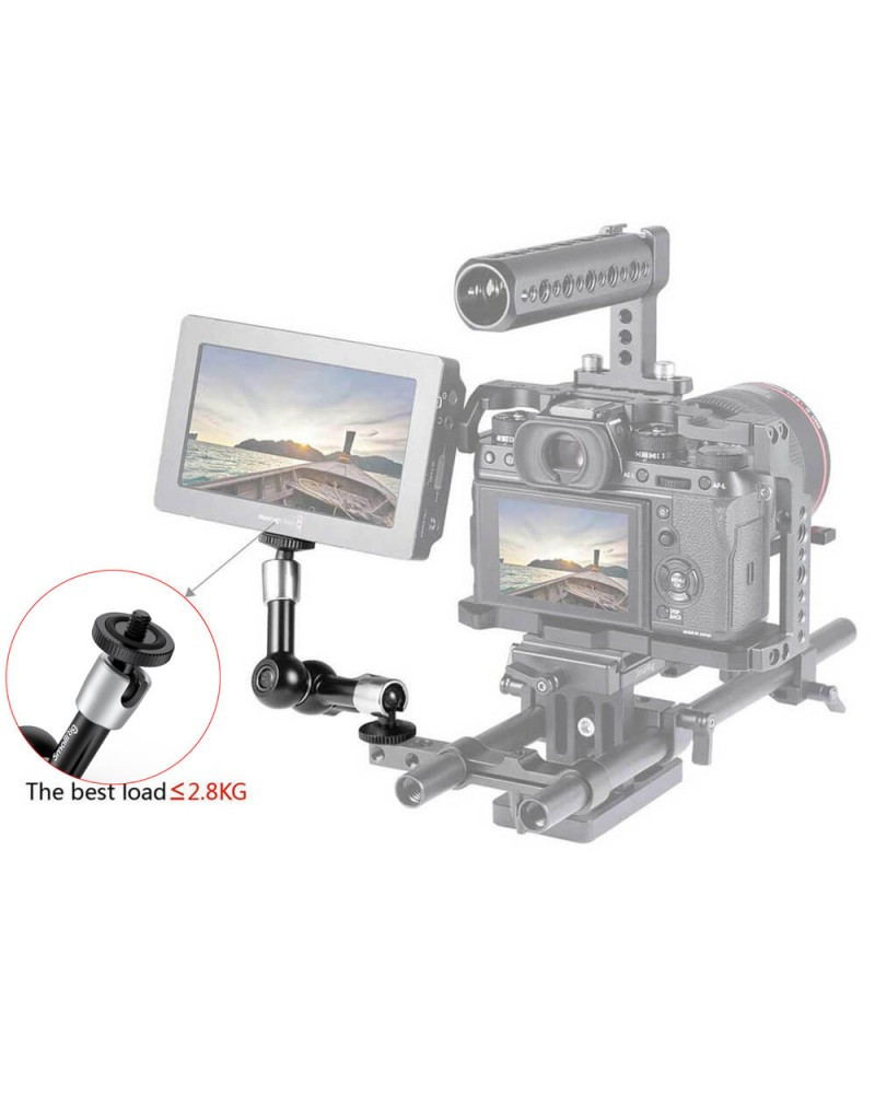 SmallRig Super Clamp w/ 1/4" and 3/8" Thread and 5.5 Inches Adjustable Friction Power Articulating Magic Arm with 1/4" Thread