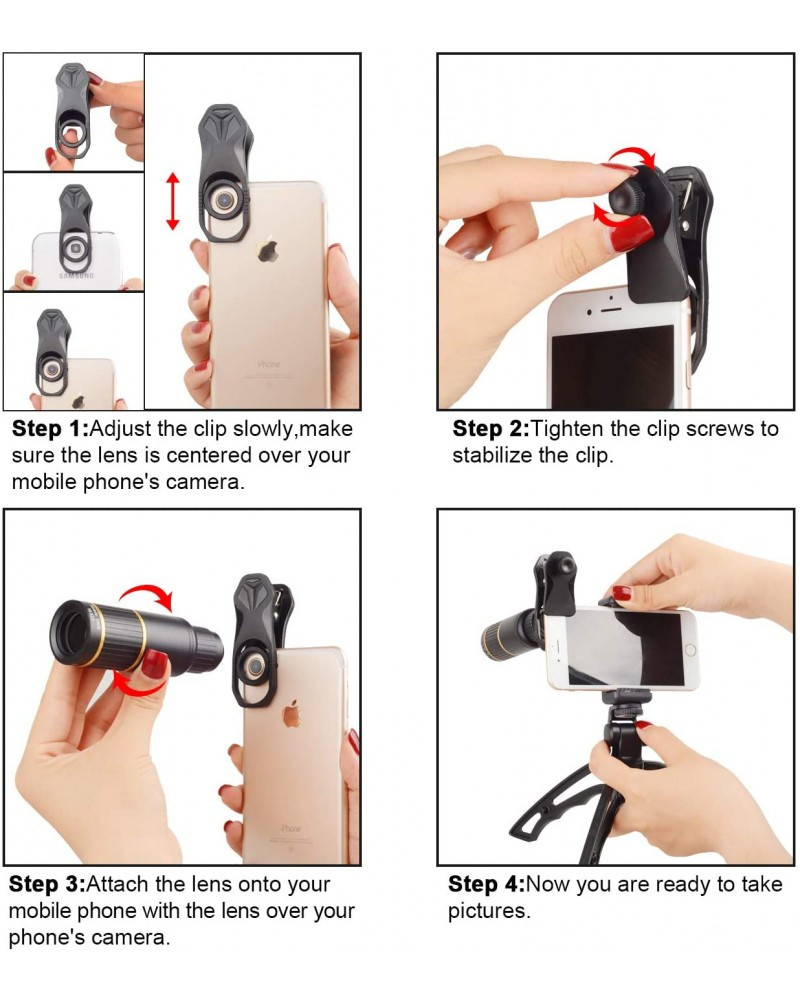 Apexel Phone Camera Clip on Lens Kit 16X Telephoto Lens