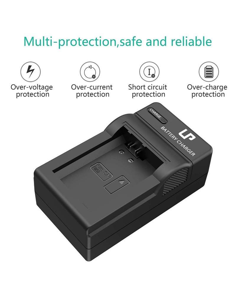 LP NP-FW50 Battery Charger A6000, A6400, A6100, A6300, A6500, A5100, A7, A7 II, A7R, A7R II, A7R2, A7S, A7S II, A7S2, A5000, A3000, A55, RX10, NEX-3/5/7 Series
