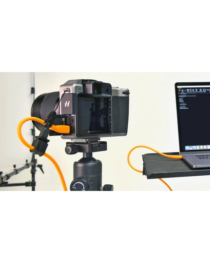 USB 3.0 to USB-C (High-Visibility Orange) for tethering a USB 3.0 camera to a computer with the smaller USB-C port 10m